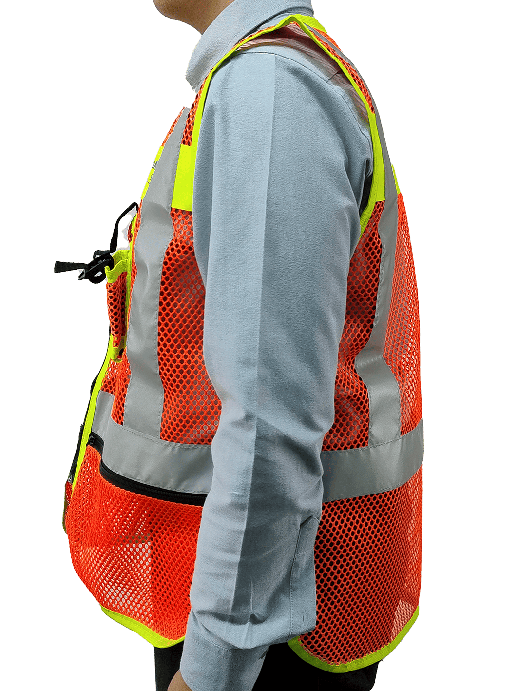 B-9 Chaleco malla naranja con bolsa - Image 2