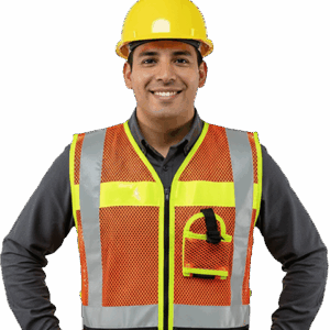 B-9 Chaleco malla naranja con bolsa